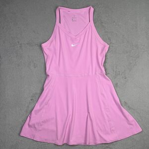 Nike Court Dri-FIT Advantage Tennis Dress Womens XL Victory Pink Ribbed Knit